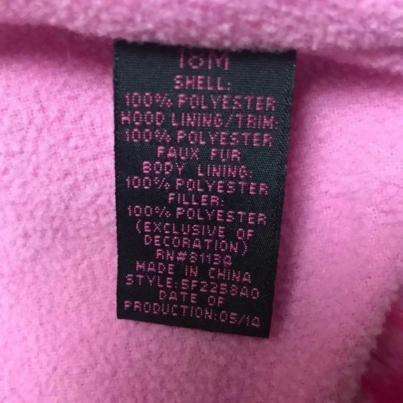 Toddler girl pink puffer jacket, size 18 months - Picture 5 of 10